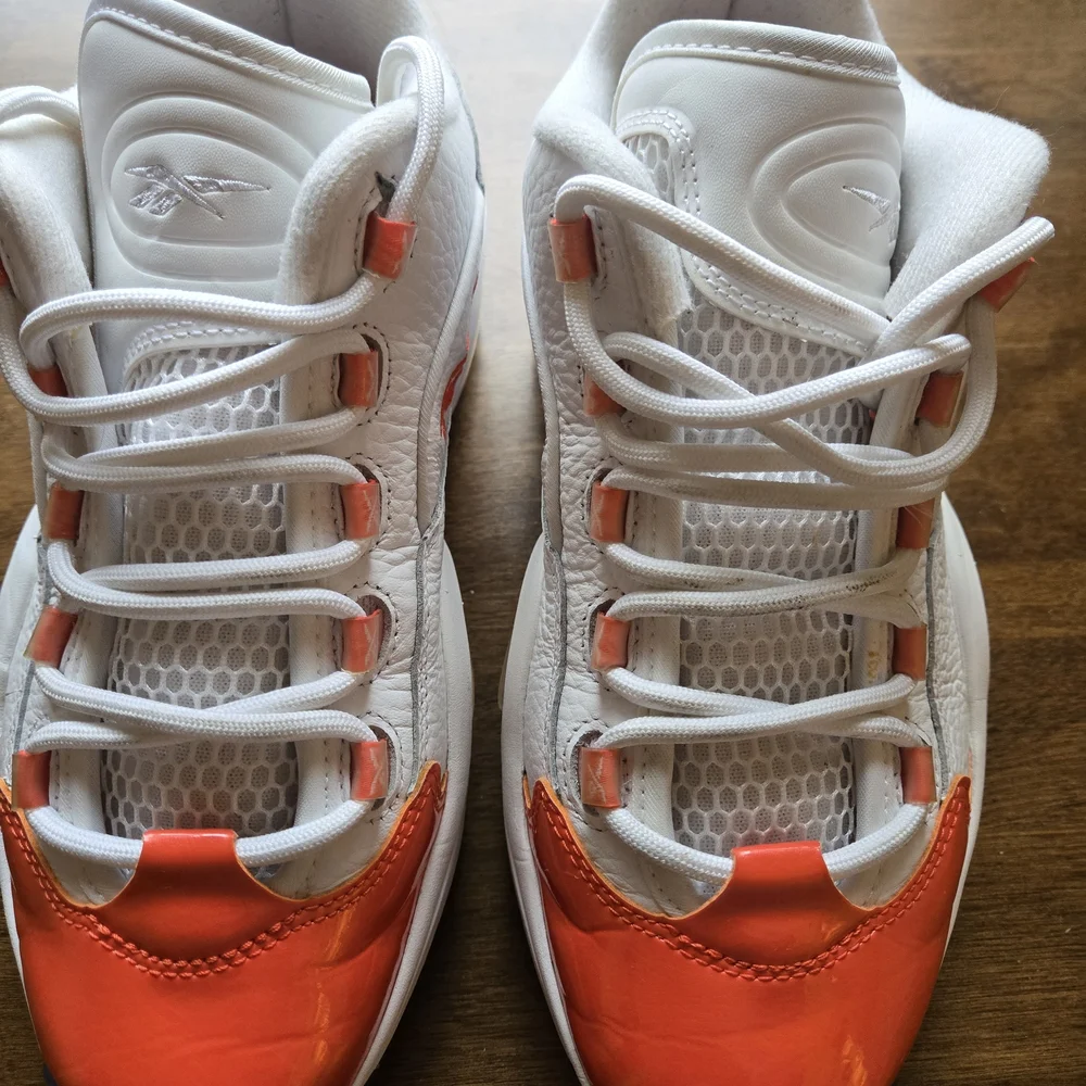 Reebok Allen Iverson Question Mid Sneakers White Orange Navy Men’s 7 / Women’s 8 - Picture 5 of 7